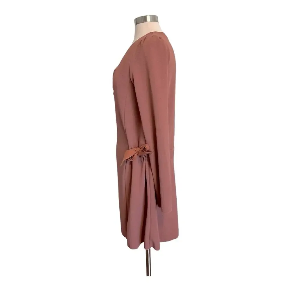 See by Chloe Dusty Pink Bow Tie Shift Mini Dress Size 36 US 4